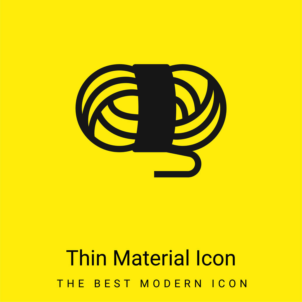 Ball Of Wool minimal bright yellow material icon - Vector, Image