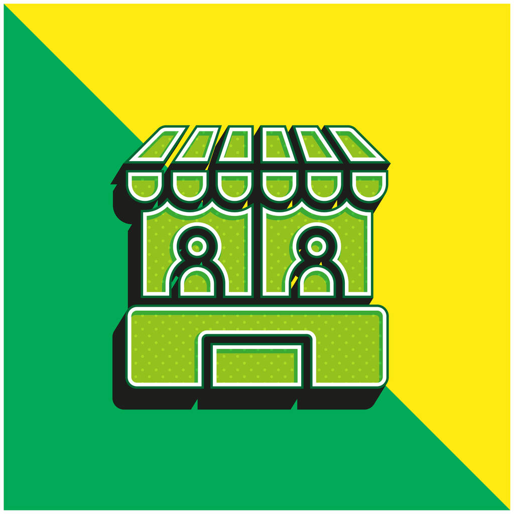 Booth Green ve sarı modern 3D vektör simgesi logosu - Vektör, Görsel