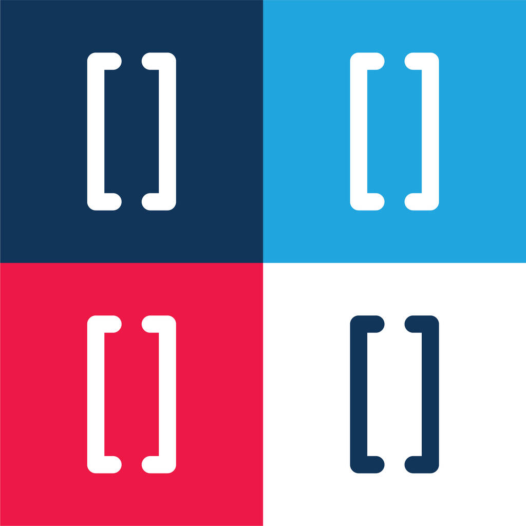 Klammern Gruppierung von Symbolen blau und rot vier Farben minimaler Symbolsatz - Vektor, Bild