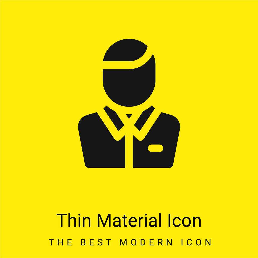 Assistance minimal bright yellow material icon - Vector, Image