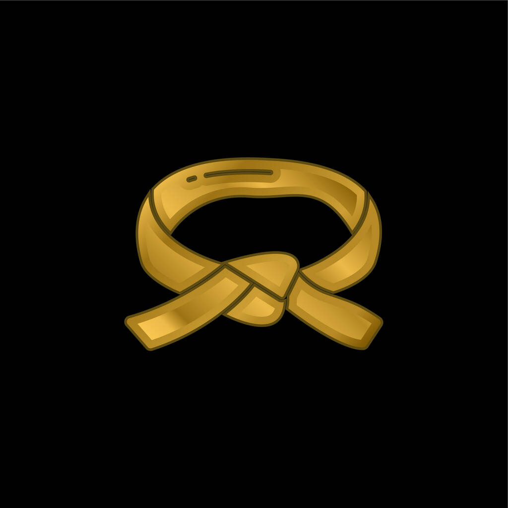 Musta vyö kullattu metallinen kuvake tai logo vektori - Vektori, kuva