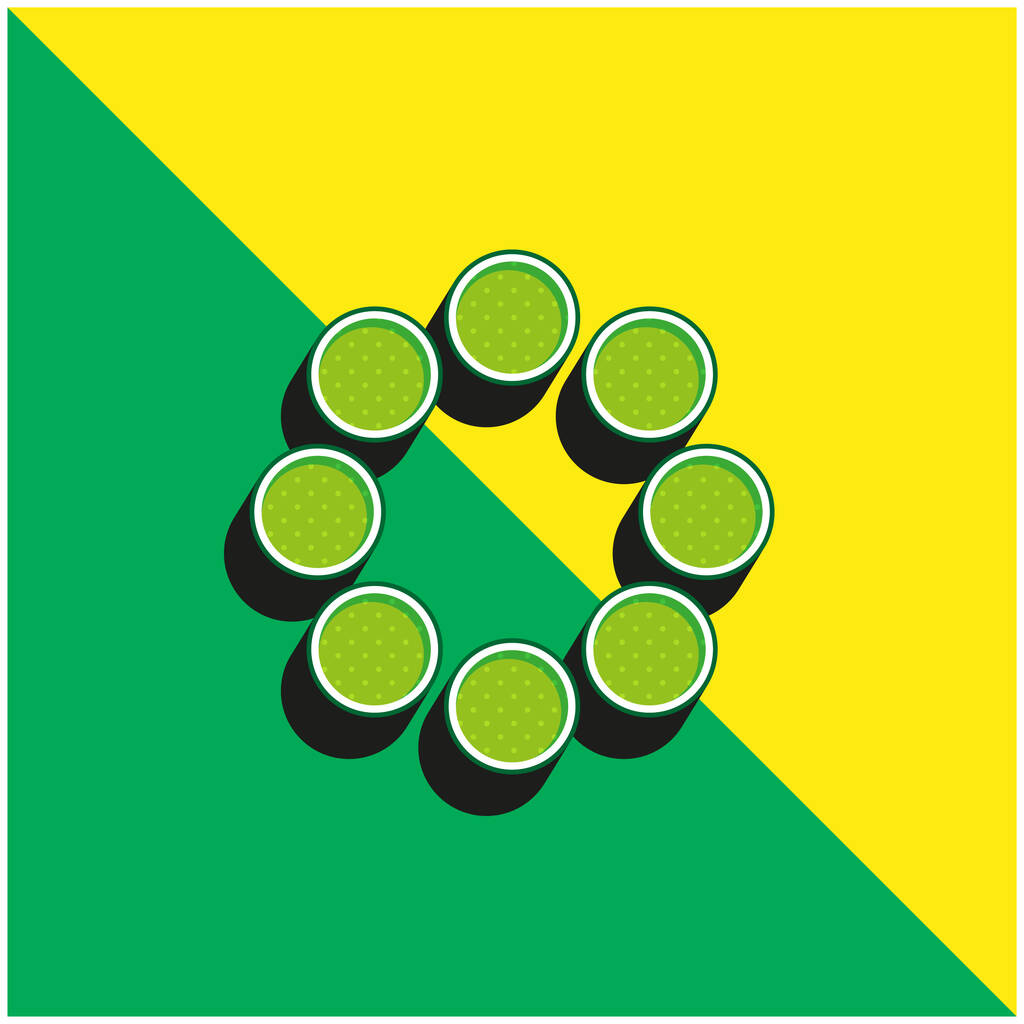 Bead Green and yellow modern 3d vector icon logo - Vector, Image
