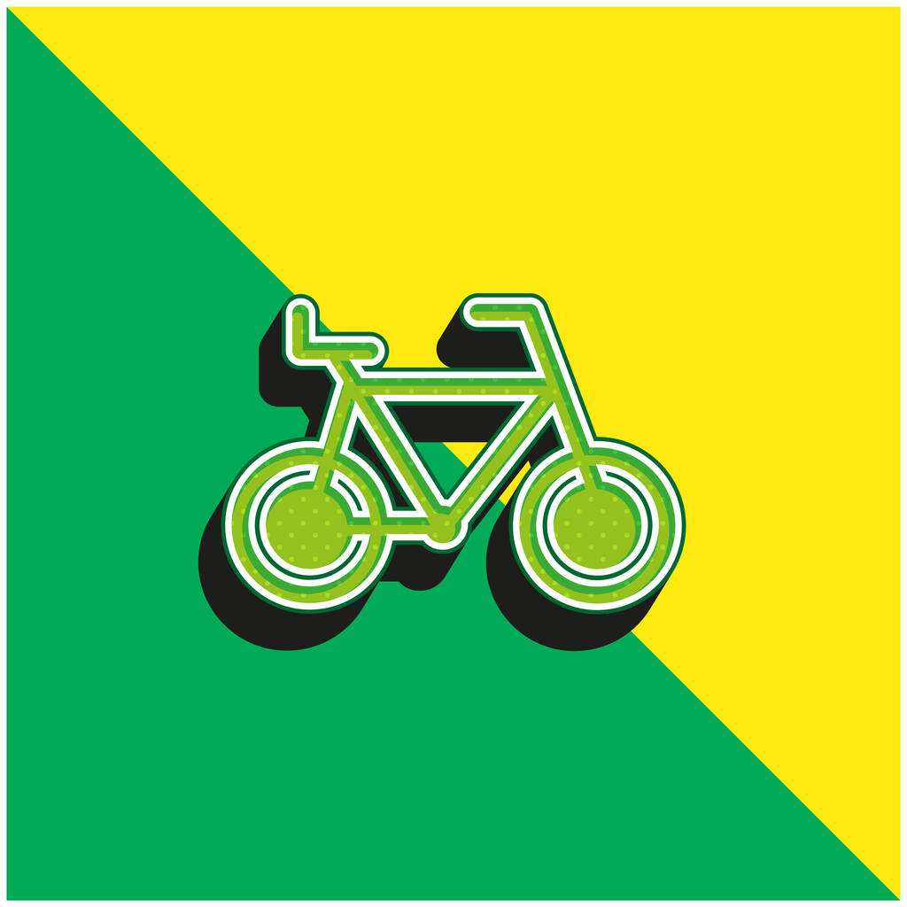 Bike Green a žluté moderní 3D vektorové logo - Vektor, obrázek