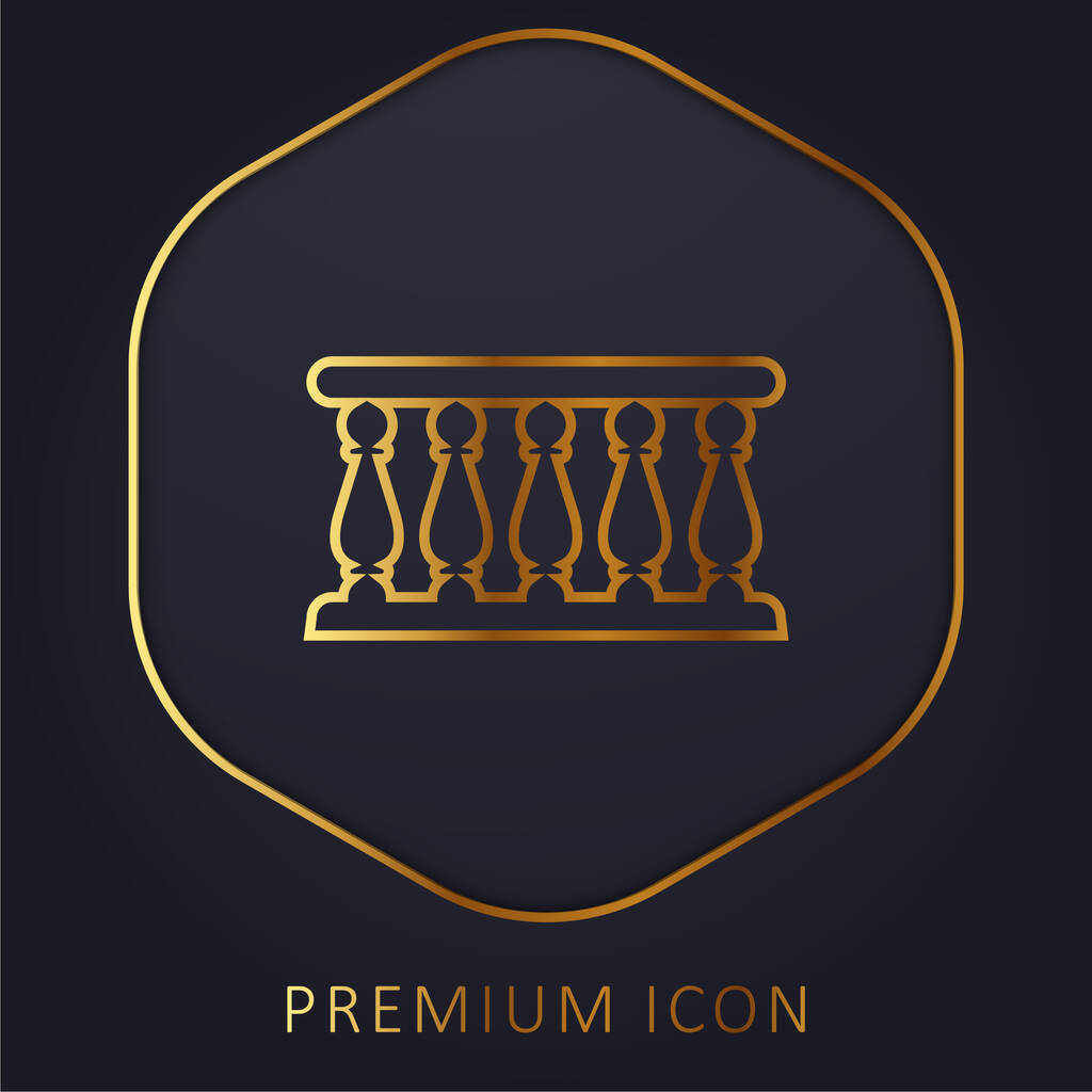 Balcon ligne d'or logo premium ou icône - Vecteur, image