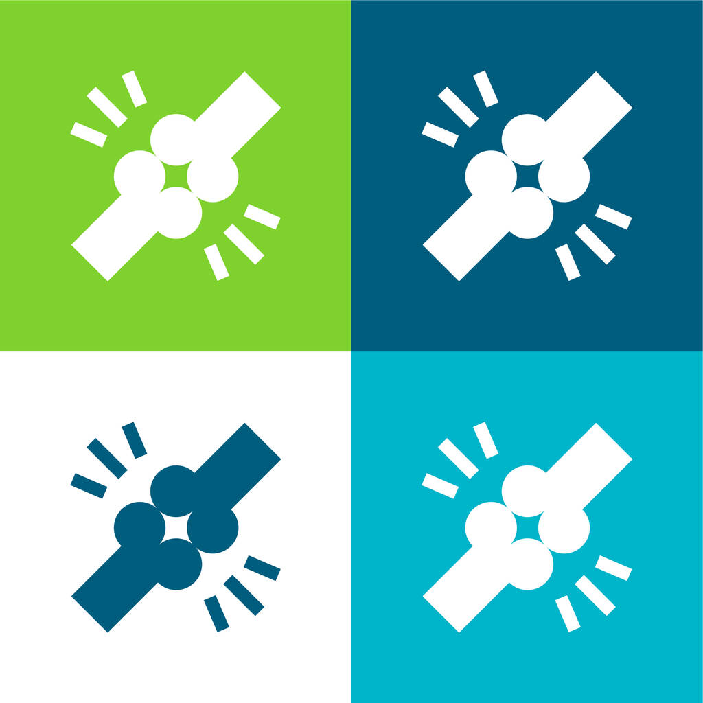 Set di icone minimali a quattro colori Bones Flat - Vettoriali, immagini