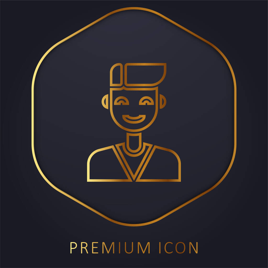 Chłopiec złota linia logo premium lub ikona - Wektor, obraz