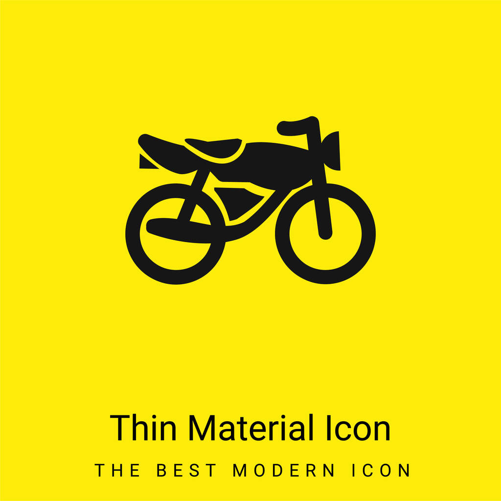 Black Motorkerékpár minimális fényes sárga anyag ikon - Vektor, kép