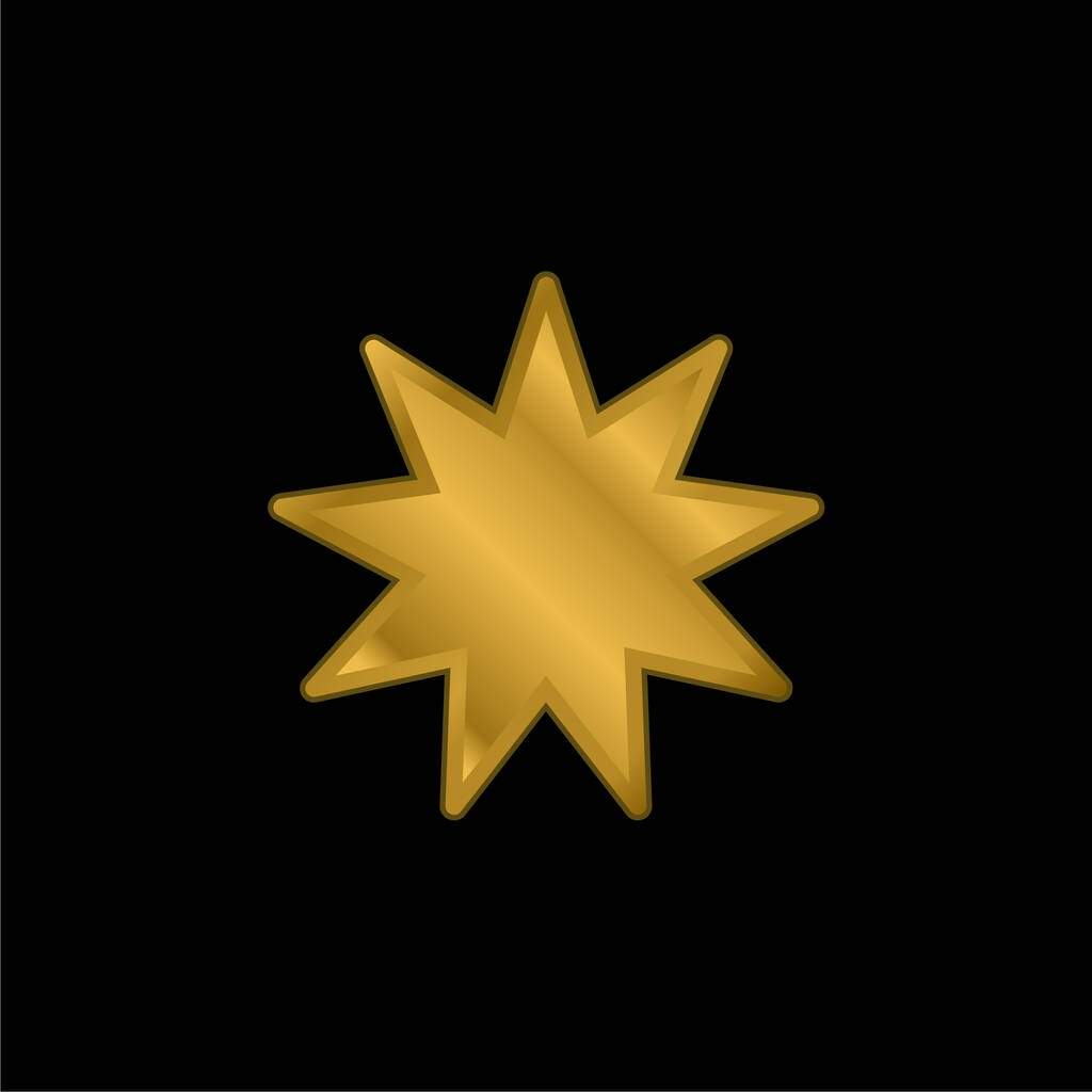 Bahai chapado en oro icono metálico o logo vector - Vector, imagen