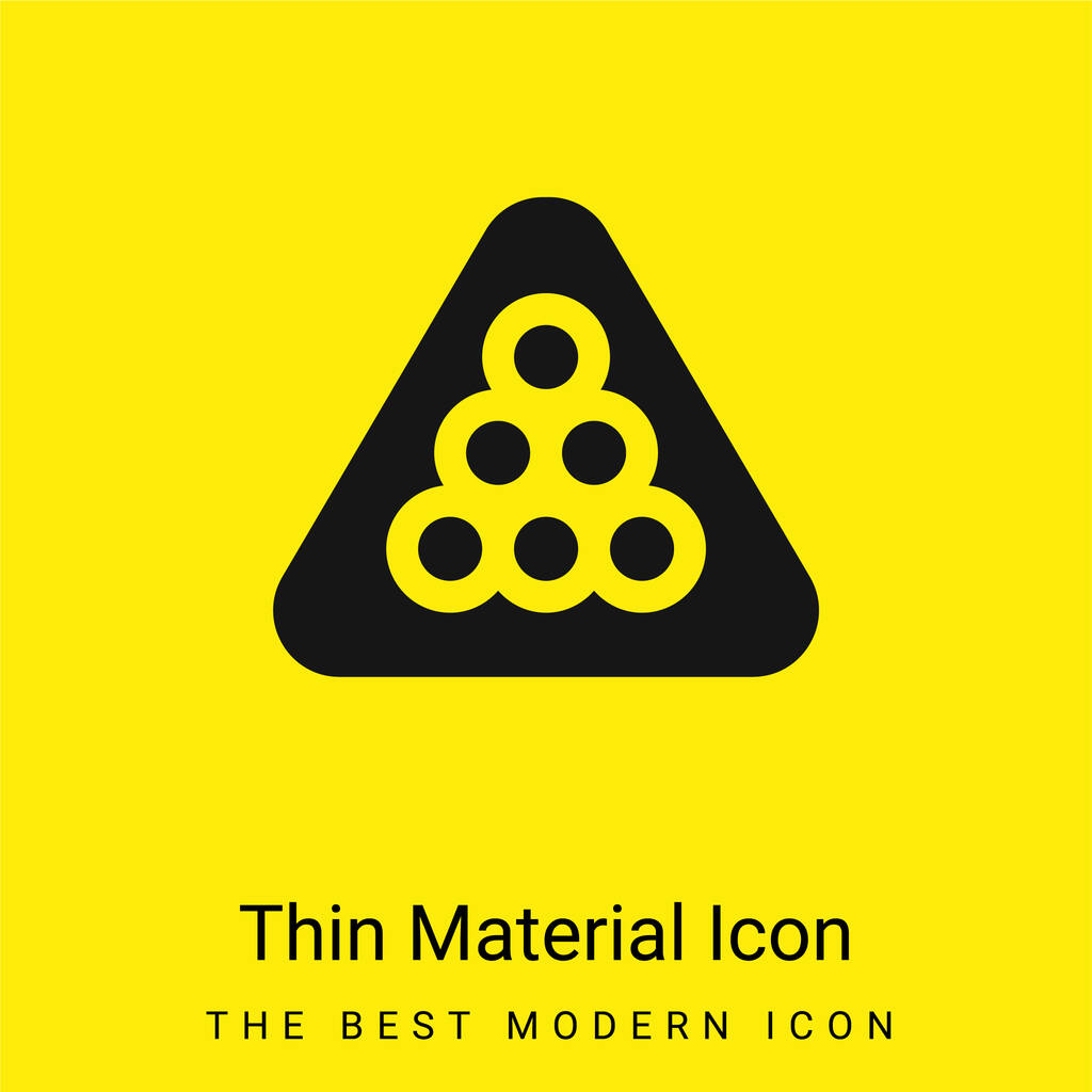Billar mínimo icono de material amarillo brillante - Vector, imagen