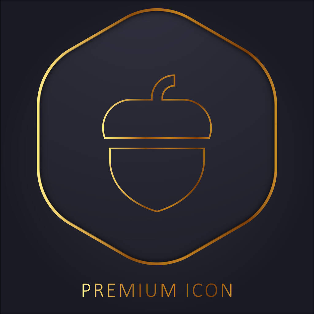 Acorn golden line premium logo or icon - Vector, Image