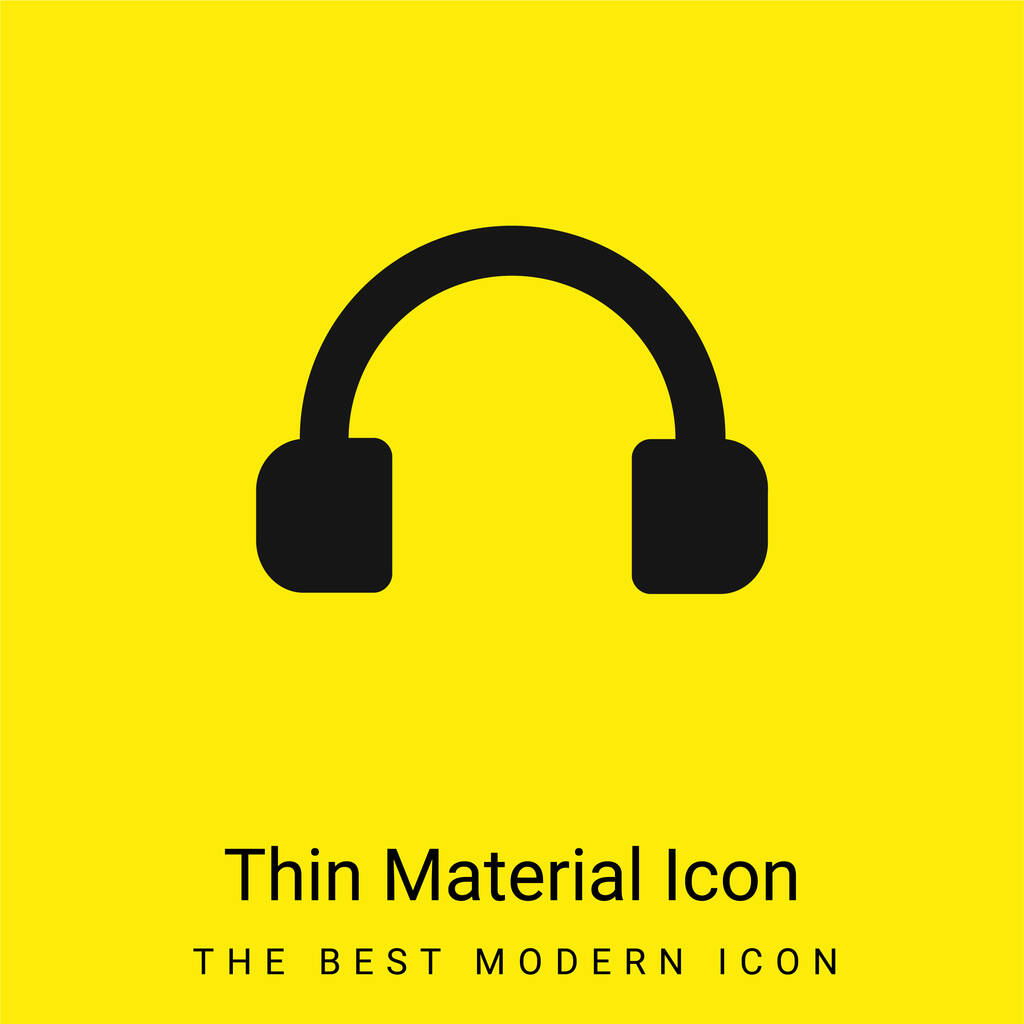 Audio Headset Tool icona minimale materiale giallo brillante - Vettoriali, immagini