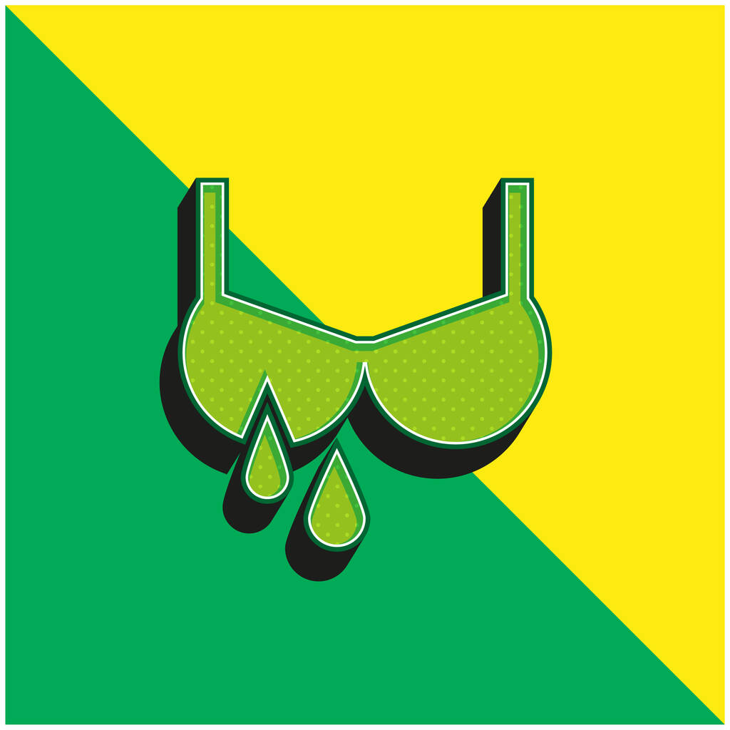 Allattamento logo icona vettoriale 3d moderna verde e gialla - Vettoriali, immagini