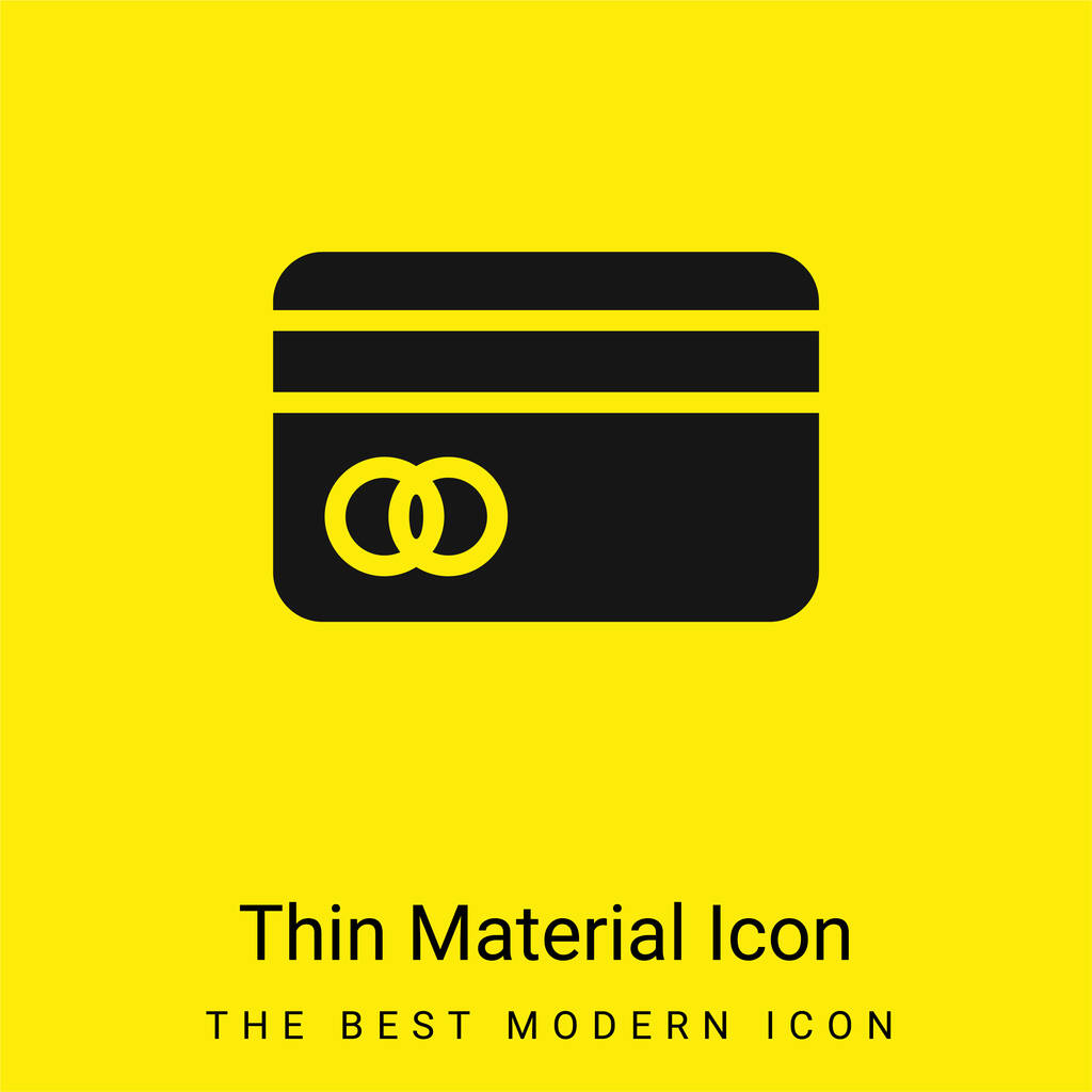 Atm Card minimal bright yellow material icon - Vector, Image