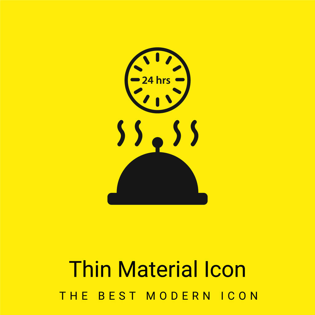 24 godzin Room Service minimalna jasnożółty materiał ikona - Wektor, obraz