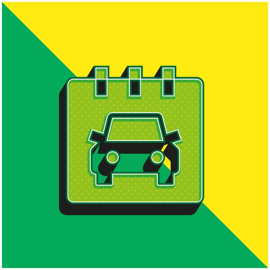 Cita verde y amarillo moderno vector 3d icono del logotipo - Vector, imagen