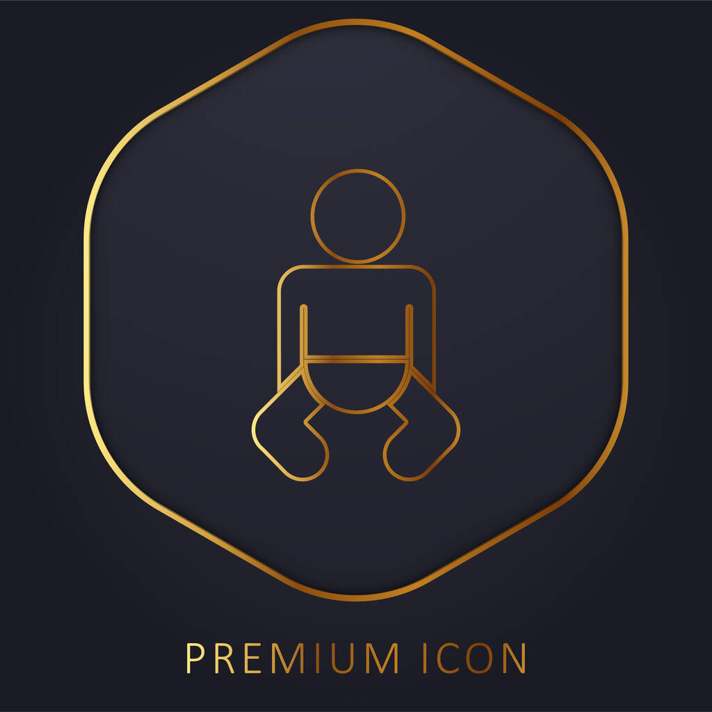 Μωρό Μαύρο Σώμα χρυσή γραμμή premium λογότυπο ή εικονίδιο - Διάνυσμα, εικόνα