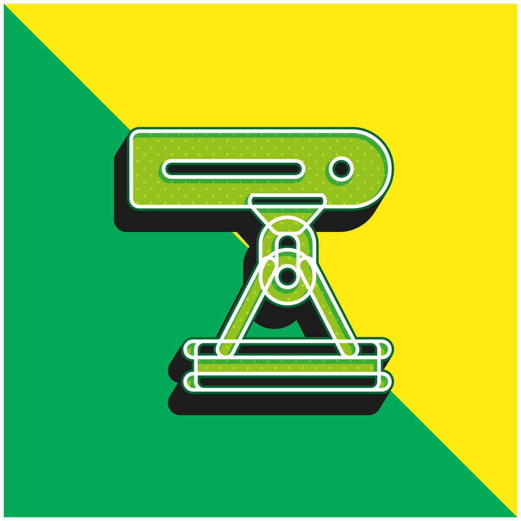 Feixe verde e amarelo moderno logotipo vetor 3d ícone - Vetor, Imagem