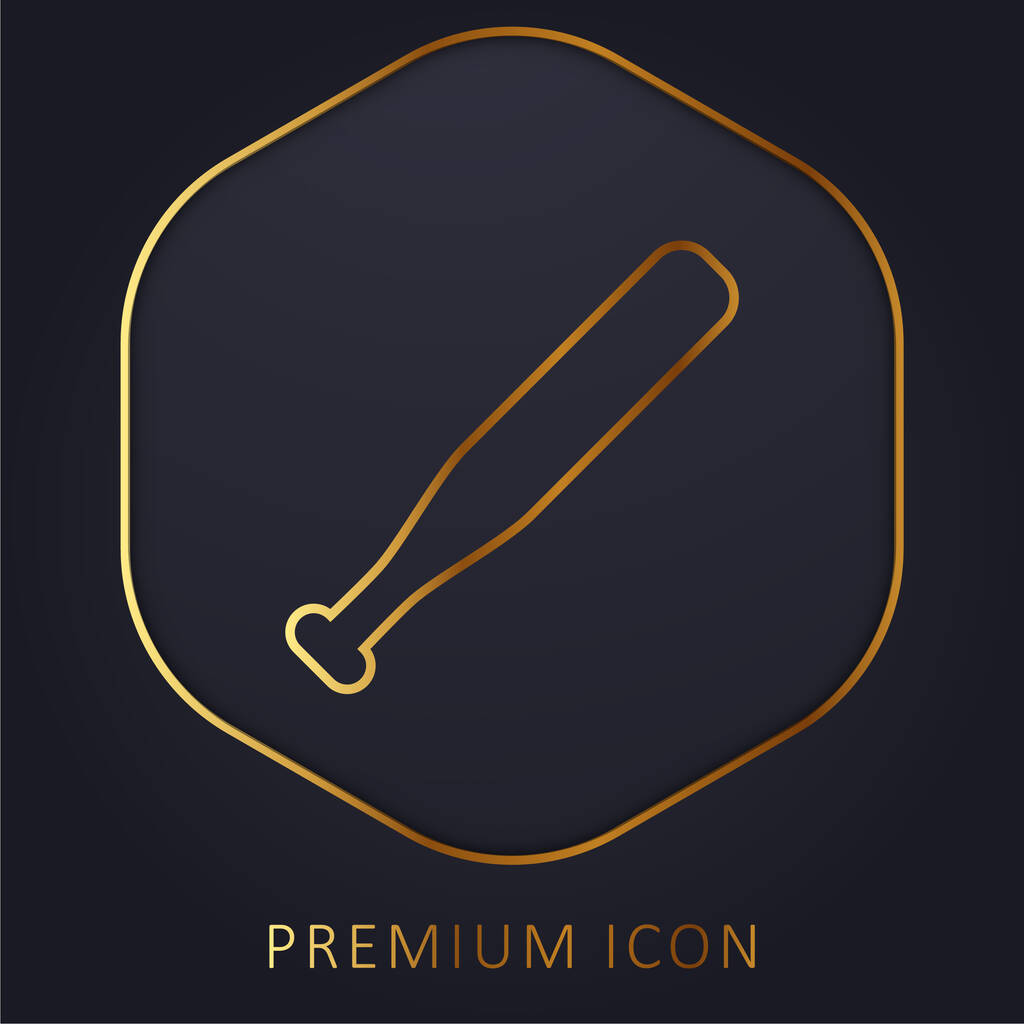 Bat linha dourada logotipo premium ou ícone - Vetor, Imagem