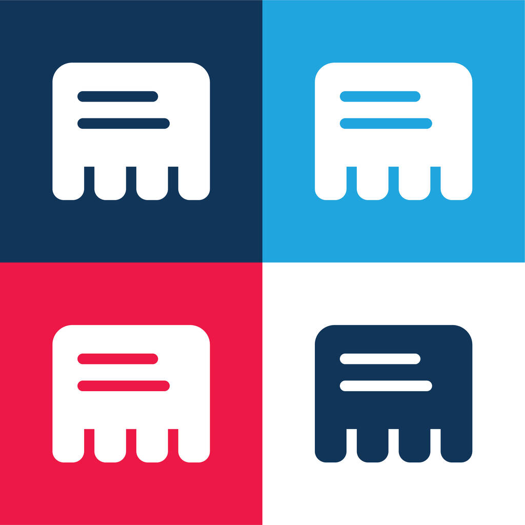 Anuncio Conjunto de iconos mínimo de cuatro colores azul y rojo - Vector, imagen