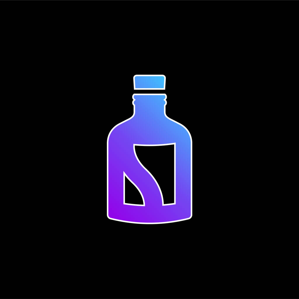 Botella de bebida alcohólica azul gradiente vector icono - Vector, imagen