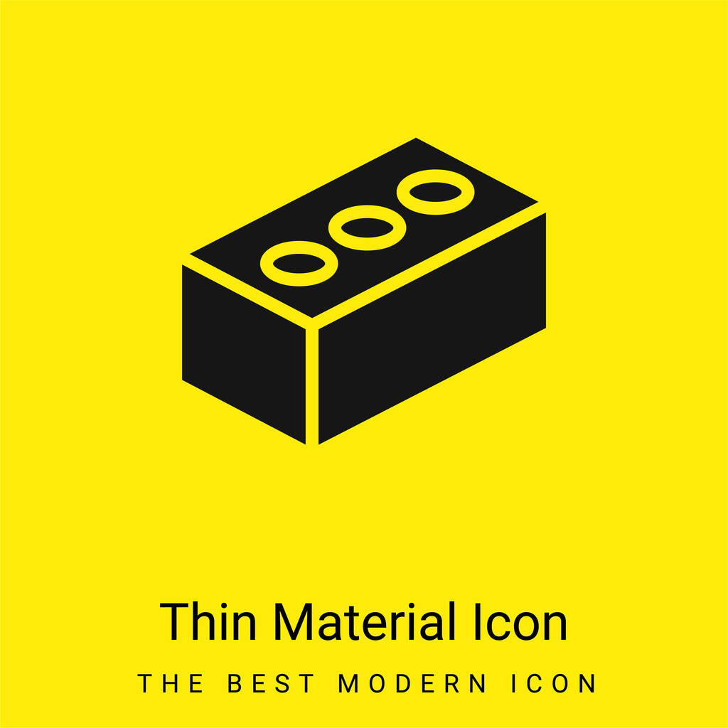 Ladrillo mínimo icono de material amarillo brillante - Vector, Imagen