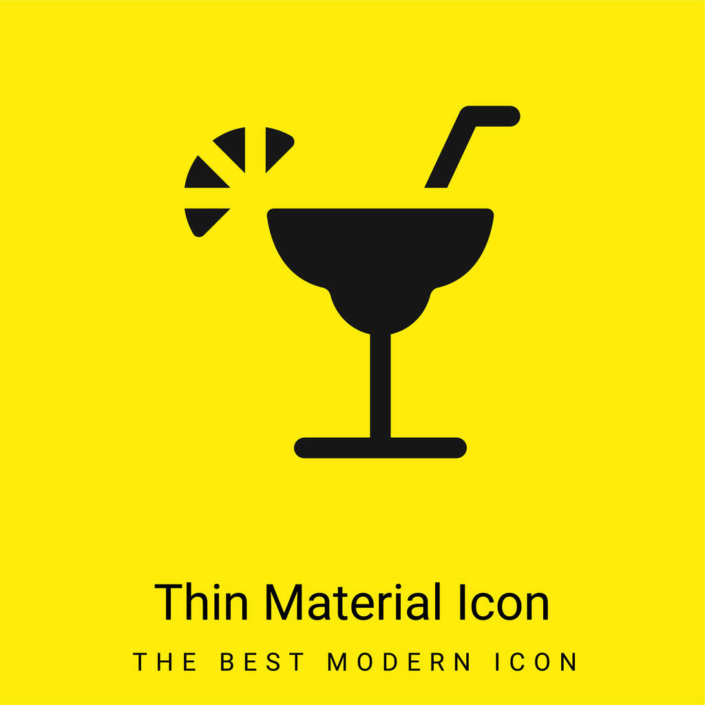 Alcohol mínimo icono de material amarillo brillante - Vector, imagen