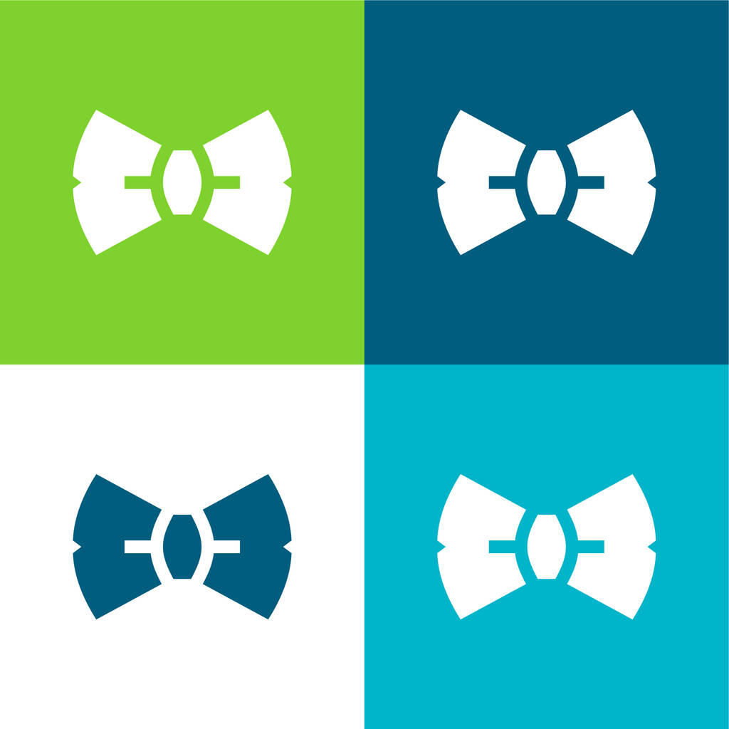 Bowtie Flat conjunto de iconos mínimos de cuatro colores - Vector, Imagen