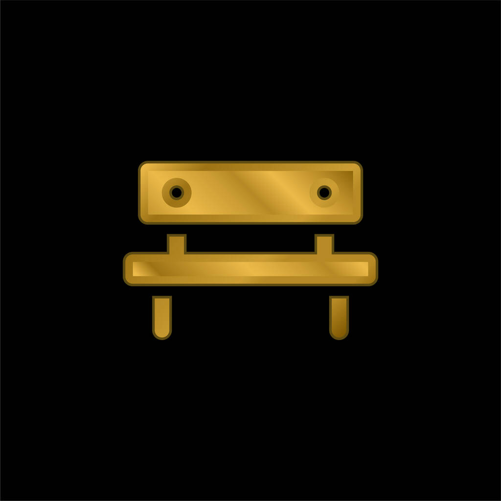 Bench aranyozott fém ikon vagy logó vektor - Vektor, kép
