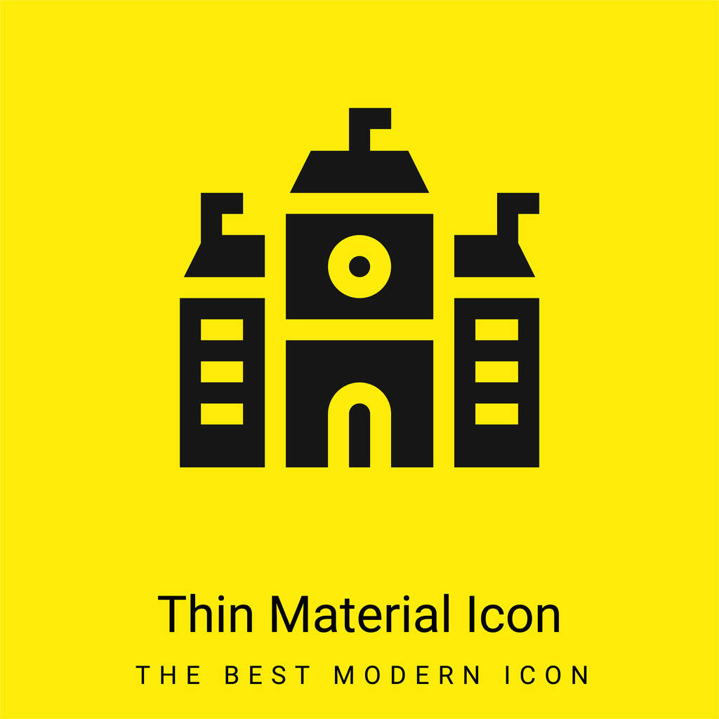 Academy minimal bright yellow material icon - Vector, Image