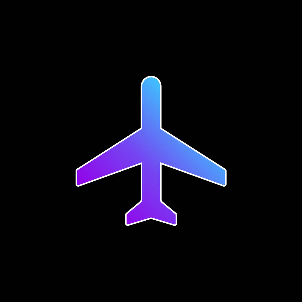 Repülőgép mód kék gradiens vektor ikon - Vektor, kép