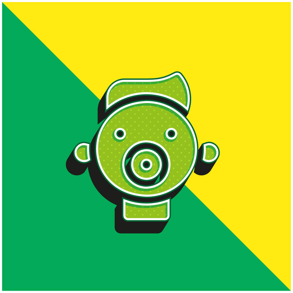 Baby Logo icona vettoriale 3d moderna verde e gialla - Vettoriali, immagini
