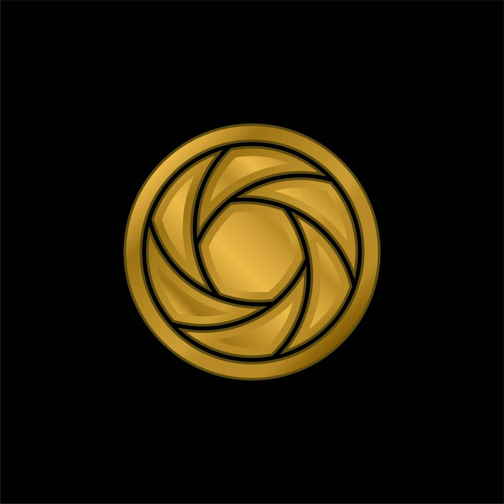 Апертура золота металева іконка або вектор логотипу
 - Вектор, зображення