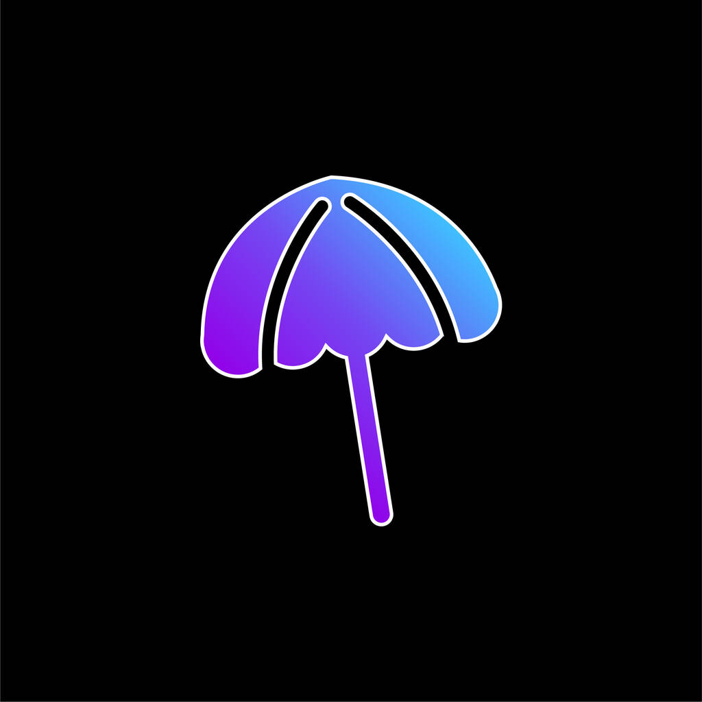 Black Beach Umbrella blue gradient vector icon - Vector, Image