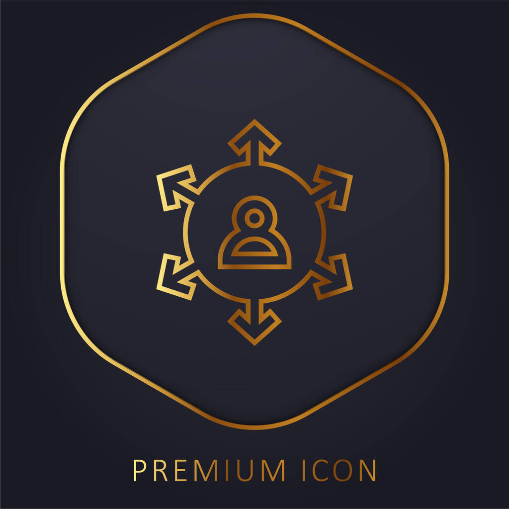 Marketing de afiliados logotipo de la línea de oro premium o icono - Vector, Imagen