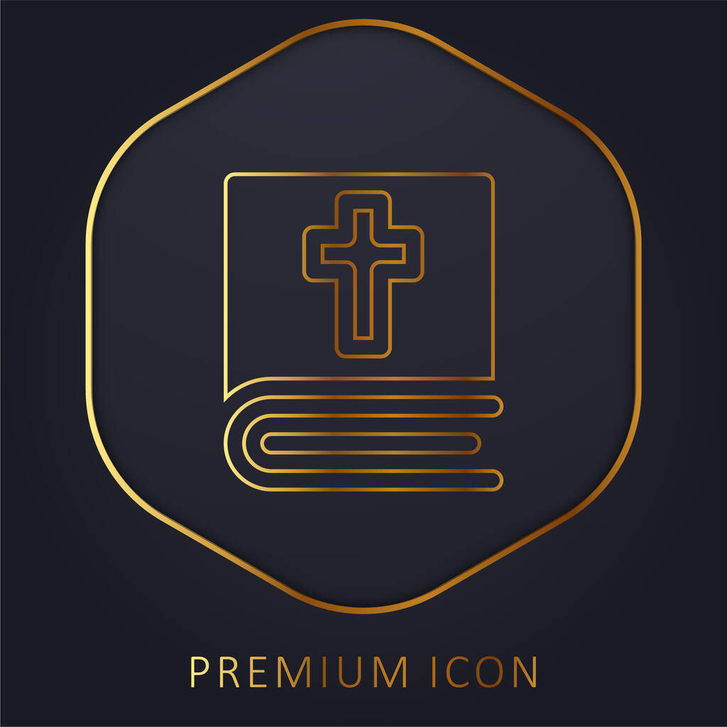 Біблійний логотип або значок преміум-класу золотої лінії
 - Вектор, зображення
