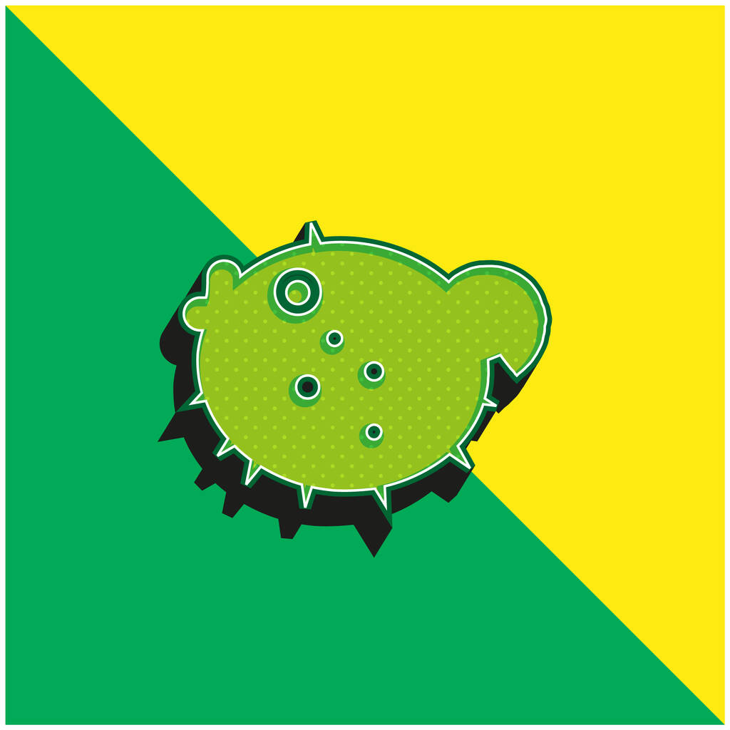 Blowfish Πράσινο και κίτρινο σύγχρονο 3d διάνυσμα εικονίδιο λογότυπο - Διάνυσμα, εικόνα