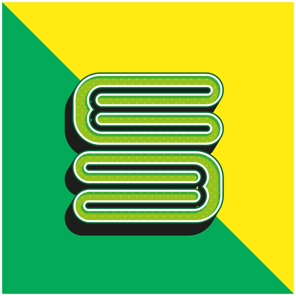 Cobertor verde e amarelo moderno logotipo do ícone do vetor 3d - Vetor, Imagem