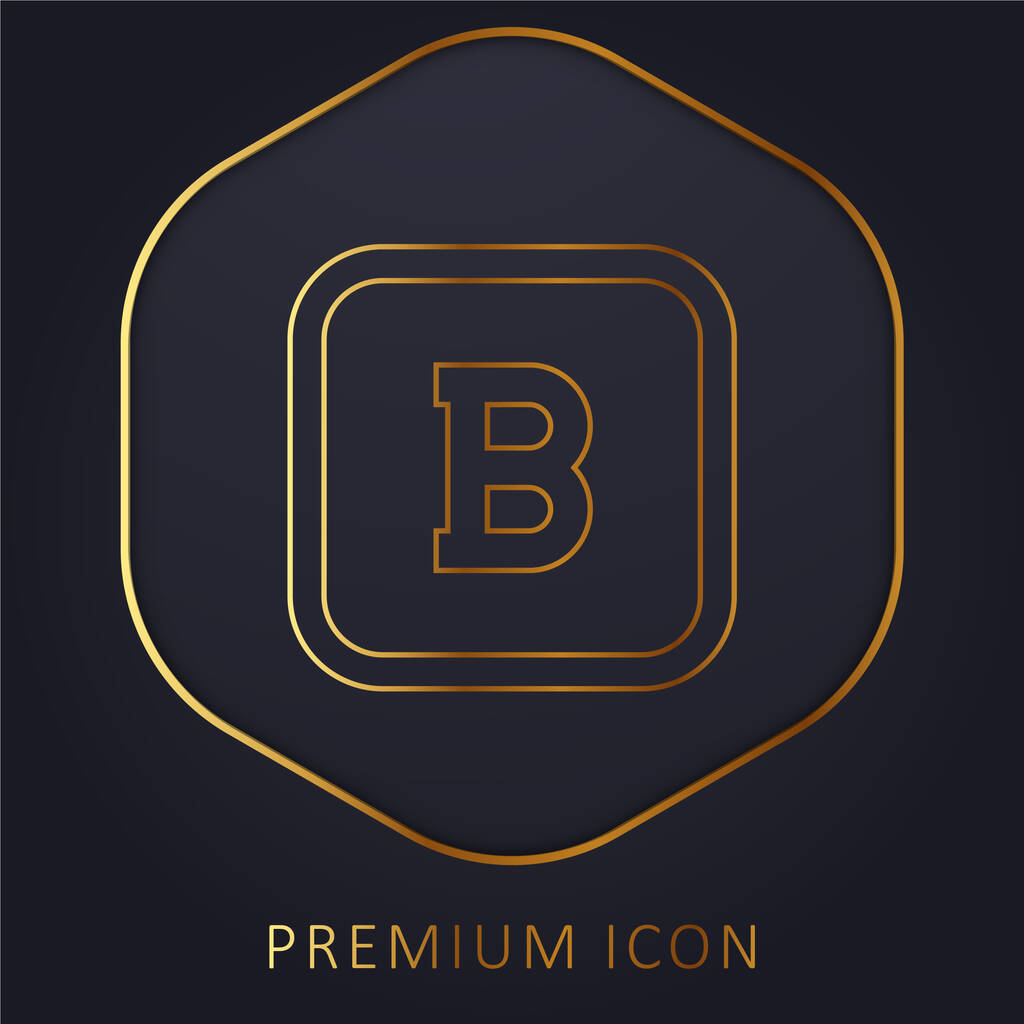 Tučné tlačítko zlatá čára prémie logo nebo ikona - Vektor, obrázek