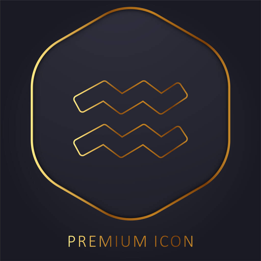 Waterman gouden lijn premium logo of pictogram - Vector, afbeelding