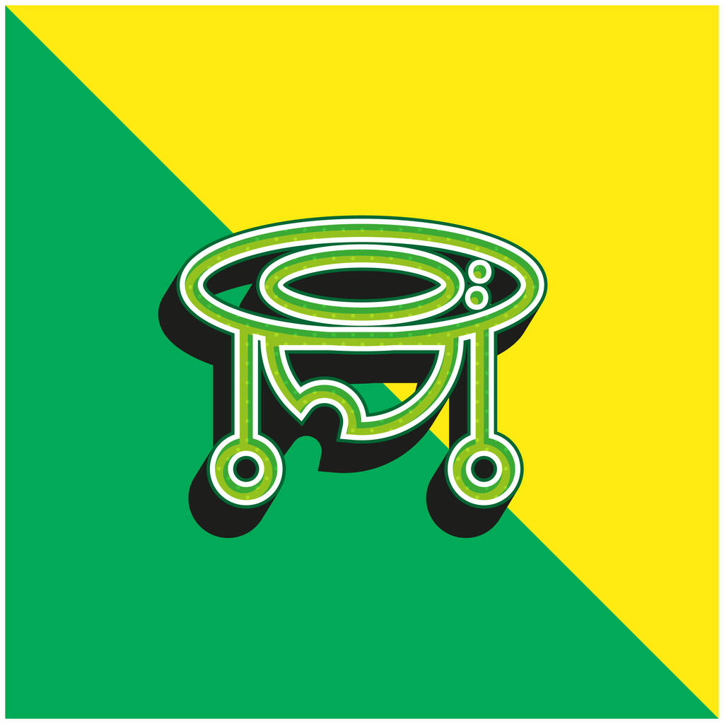 Baby Walker Zielony i żółty nowoczesny ikona wektora 3D logo - Wektor, obraz