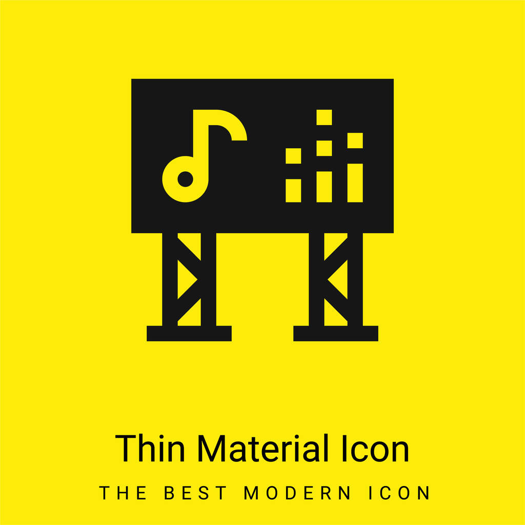 Velká obrazovka minimální jasně žlutý materiál ikona - Vektor, obrázek