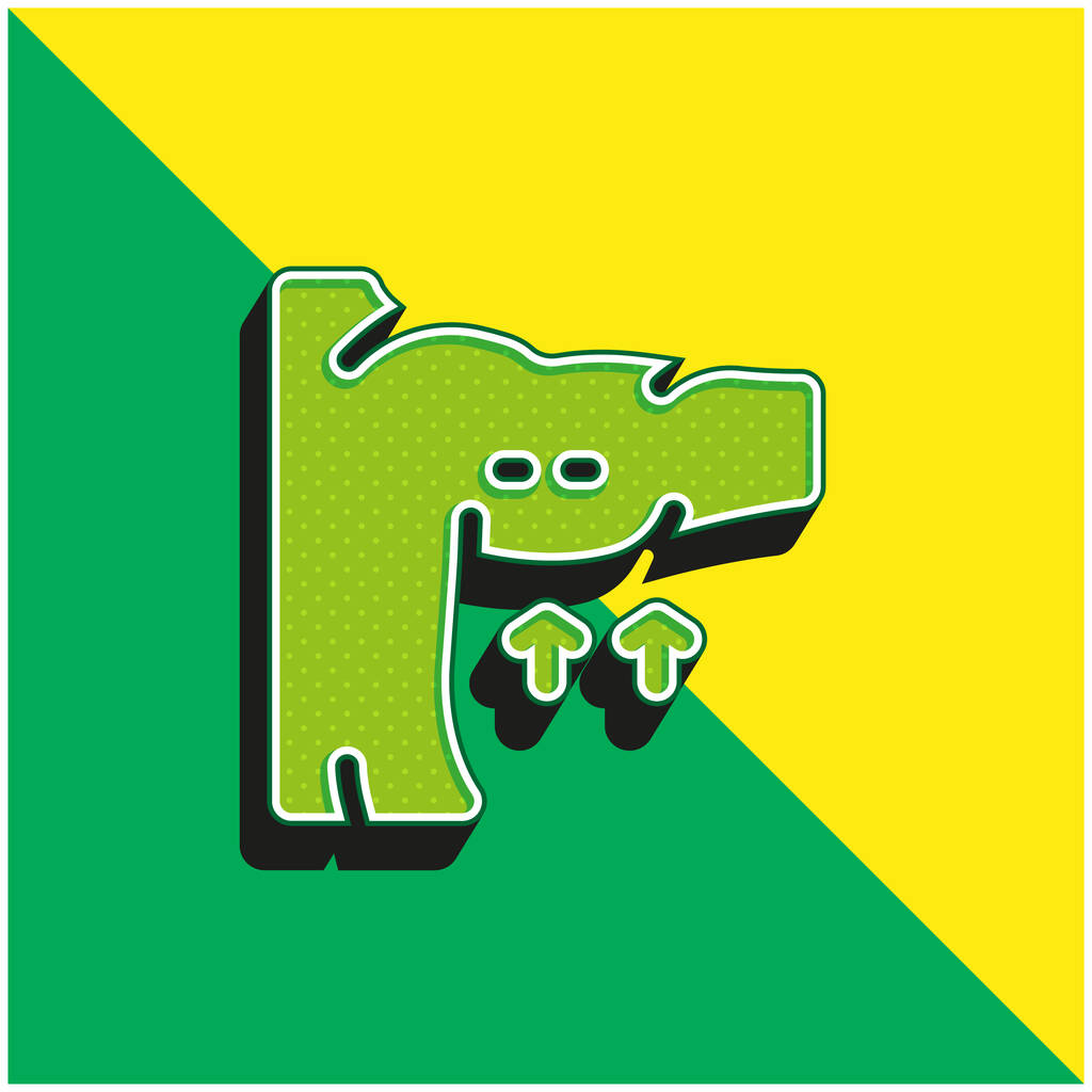 Arm Vihreä ja keltainen moderni 3d vektori kuvake logo - Vektori, kuva