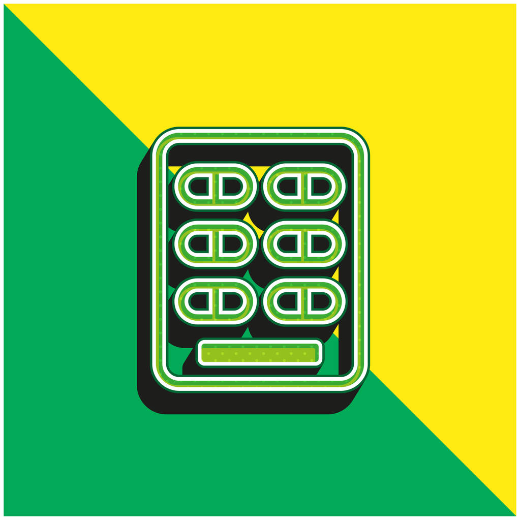 ブリスターパック緑と黄色の現代的な3Dベクトルアイコンのロゴ - ベクター画像