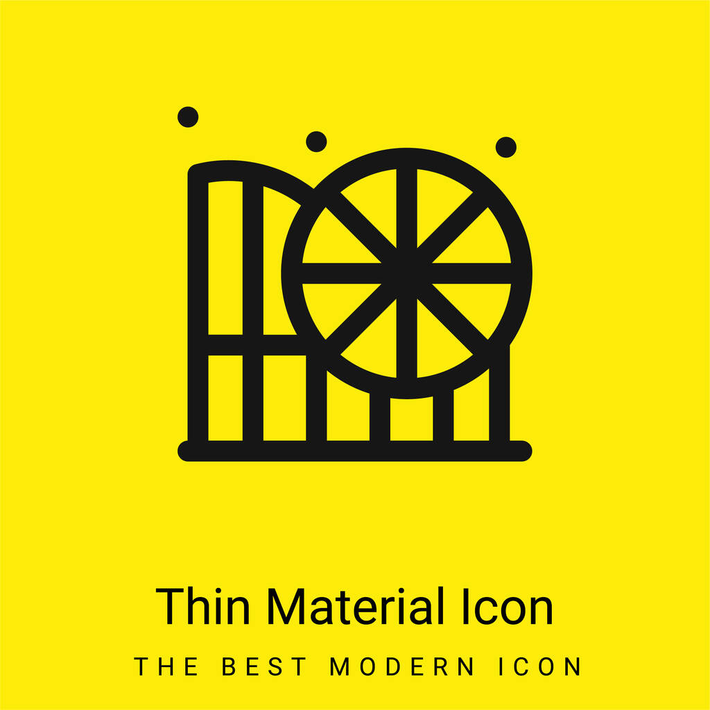 Парк розваг мінімально яскраві жовті матеріальні ікони - Вектор, зображення