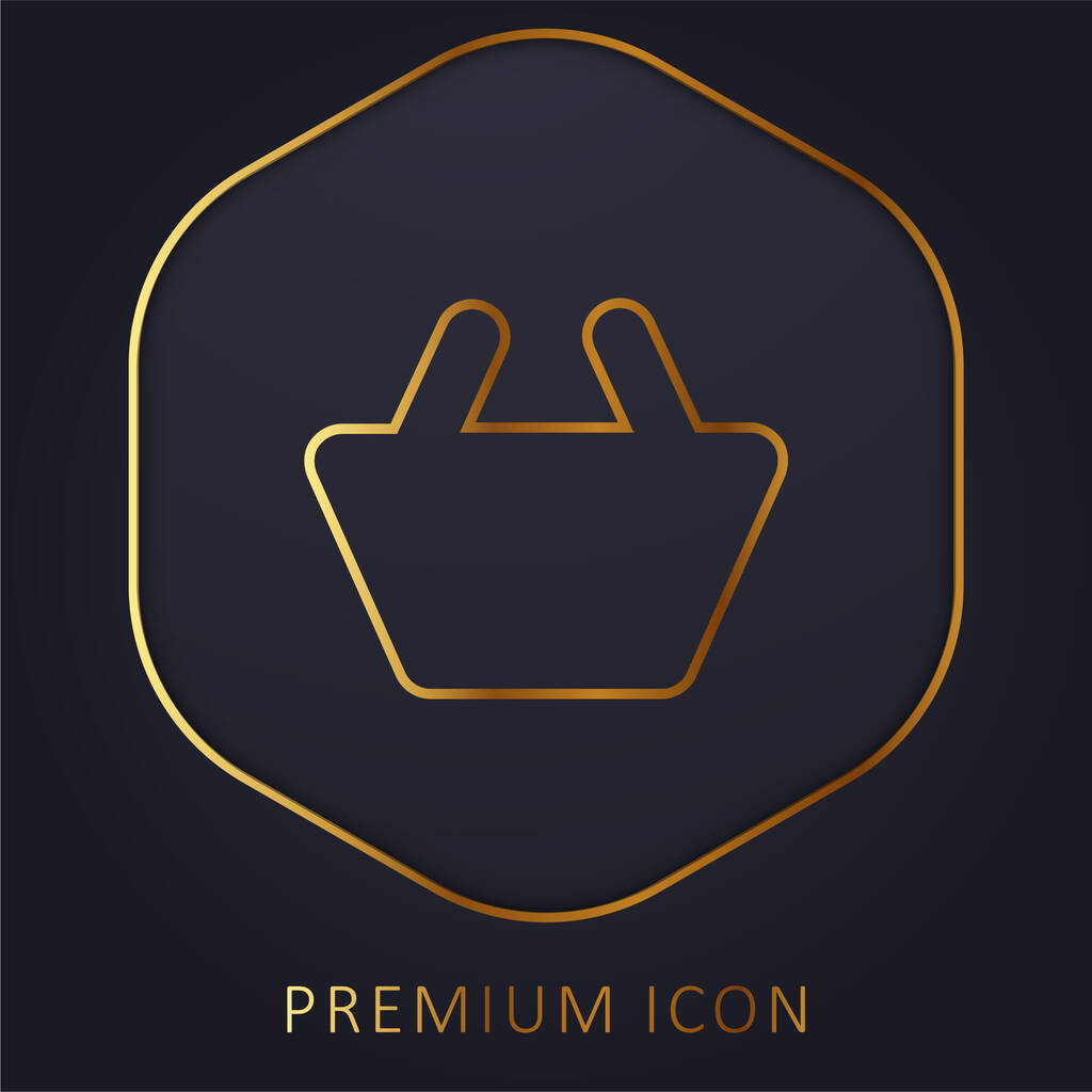 Basket Black Shape golden line premium logo or icon - Vector, Image