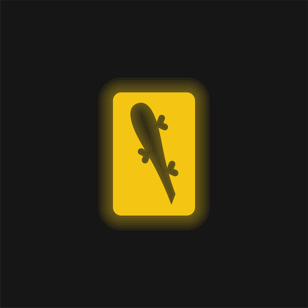 Ace Of Clubs žlutá zářící neonová ikona - Vektor, obrázek