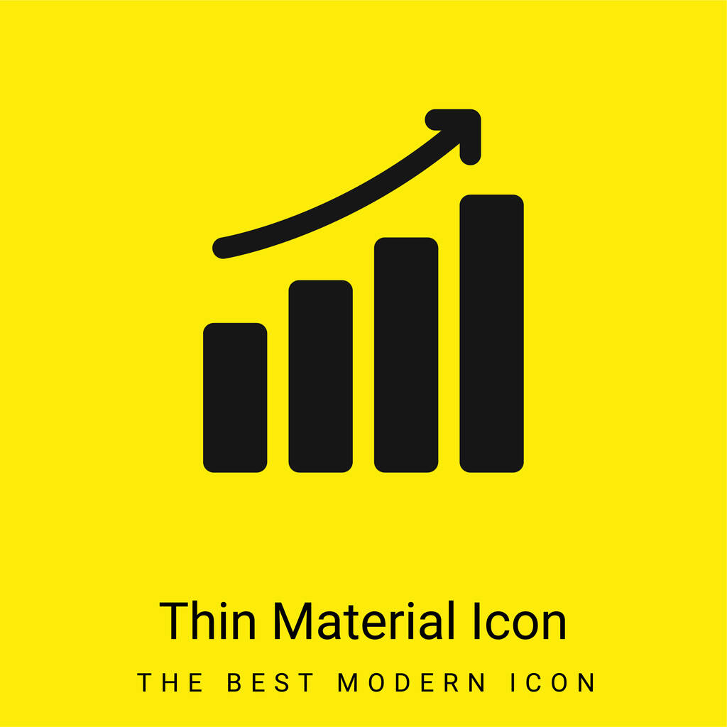 Diagramme à barres icône matérielle jaune vif minimale - Vecteur, image