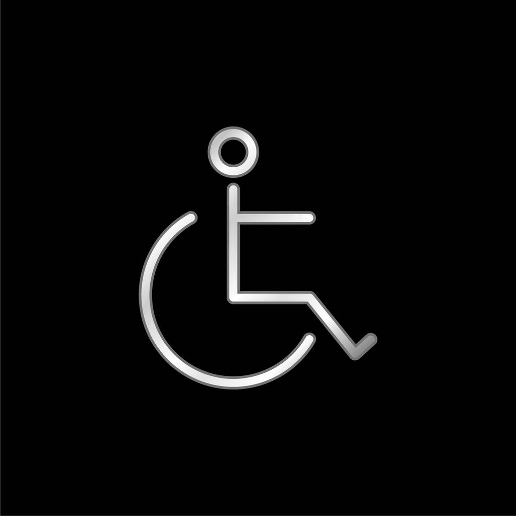 Accessibilità segno argento placcato icona metallica - Vettoriali, immagini