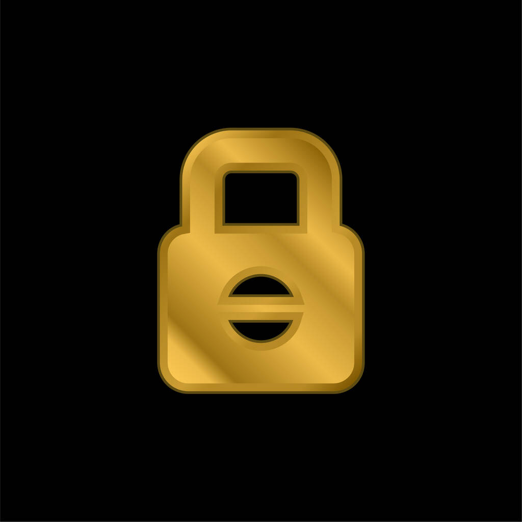 Zablokowany złoty wektor metalicznej ikony lub logo - Wektor, obraz