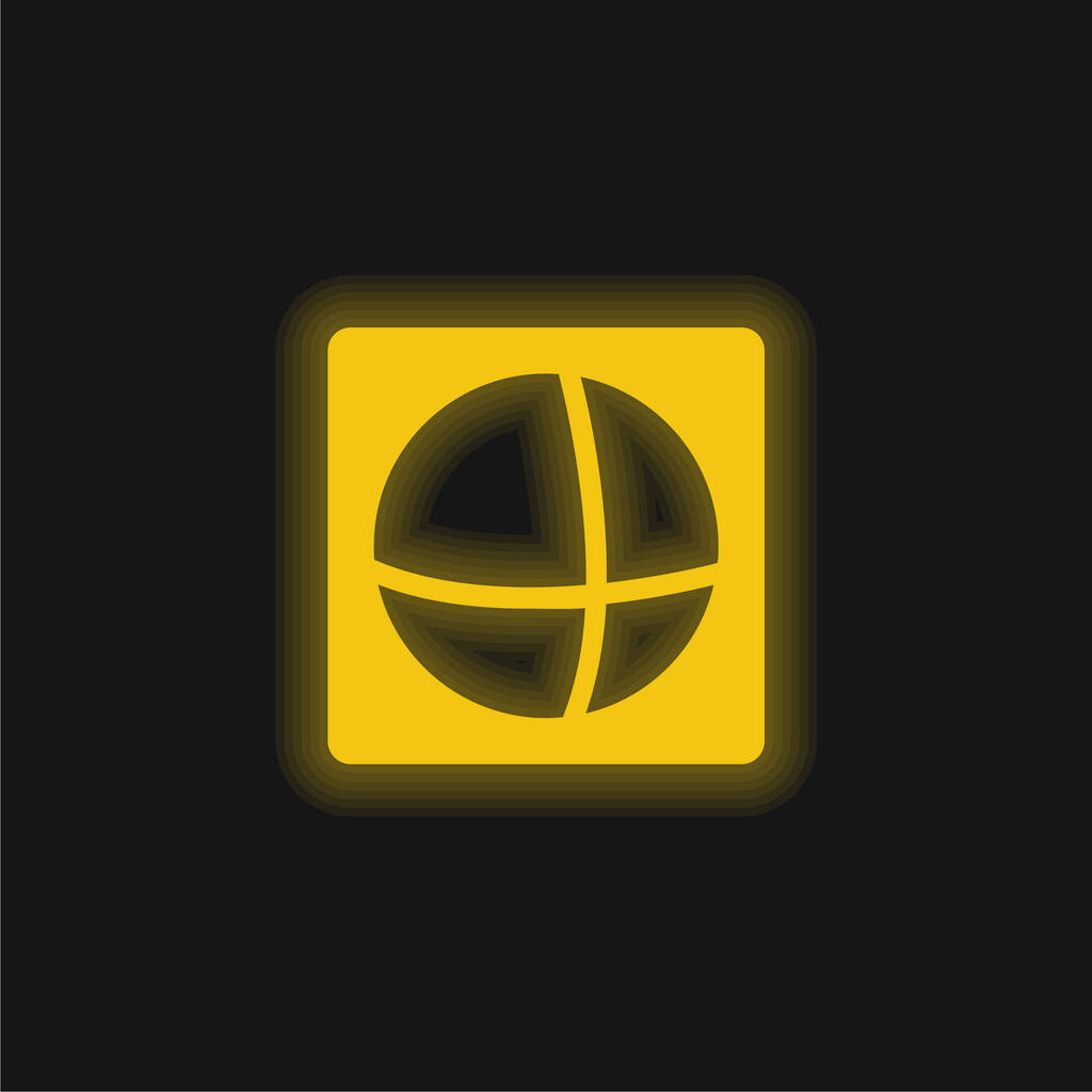 Anzeigen der Welt Logo gelb leuchtenden Neon-Symbol - Vektor, Bild